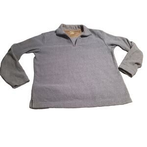 Haggar Size M 1/4 Zip Mock Neck Pullover Sweater Blue Midweight